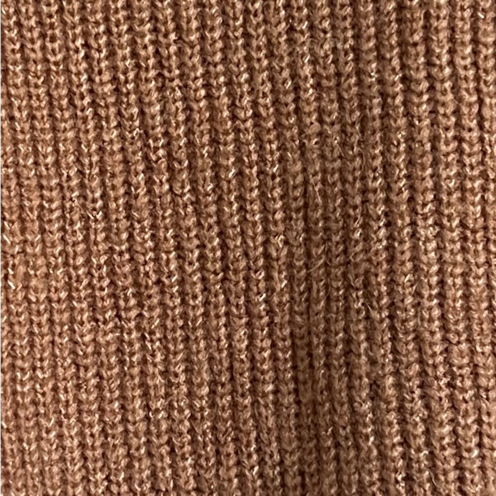 NWOT Camel Brown CUPCAKE CLOTHING Turtleneck Sweater M Balloon Sleeve Cozy Knit - Picture 8 of 10